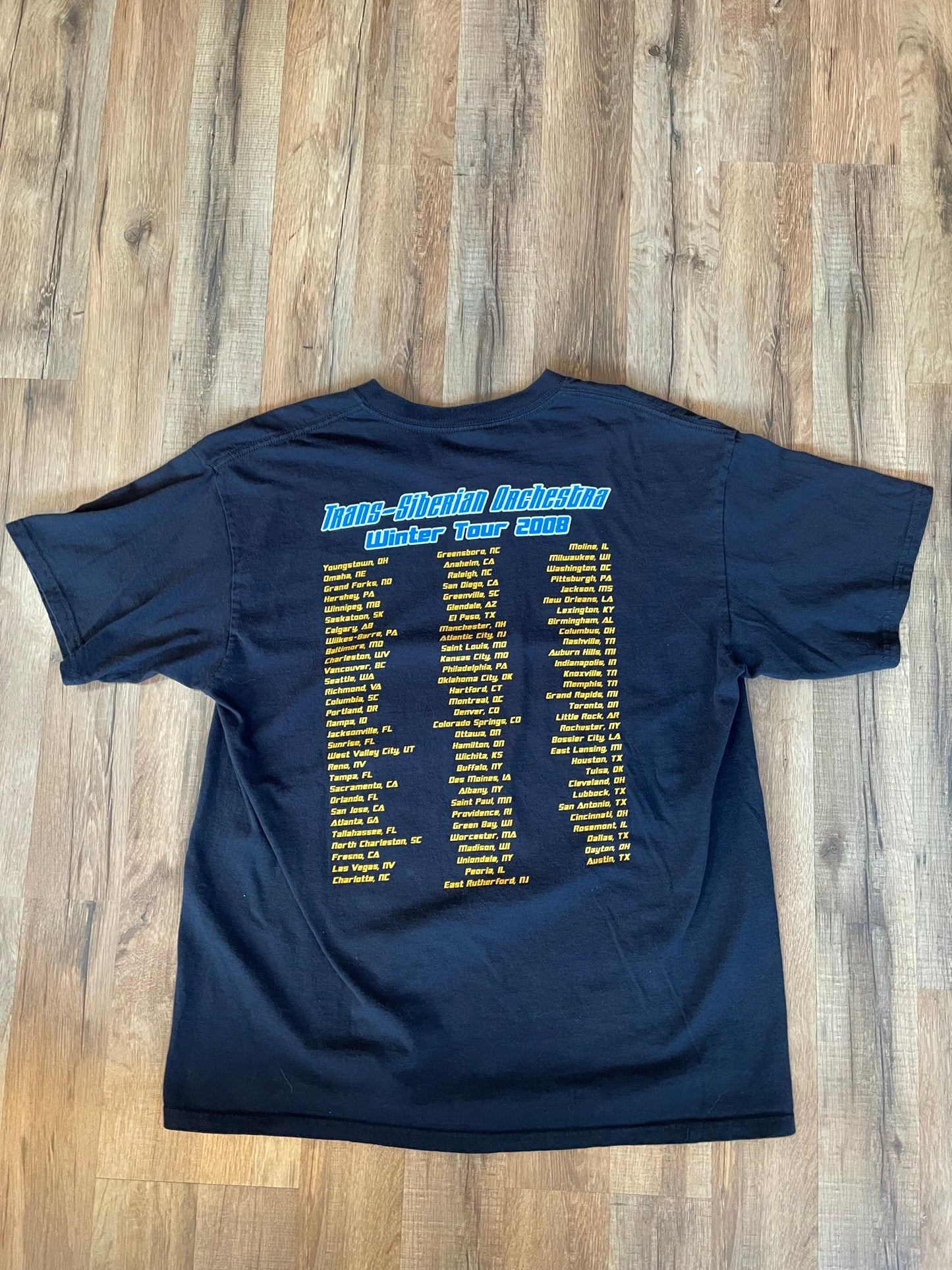 2008 Trans-Siberian Orchestra Winter Tour Black T-Shirt Size XL
