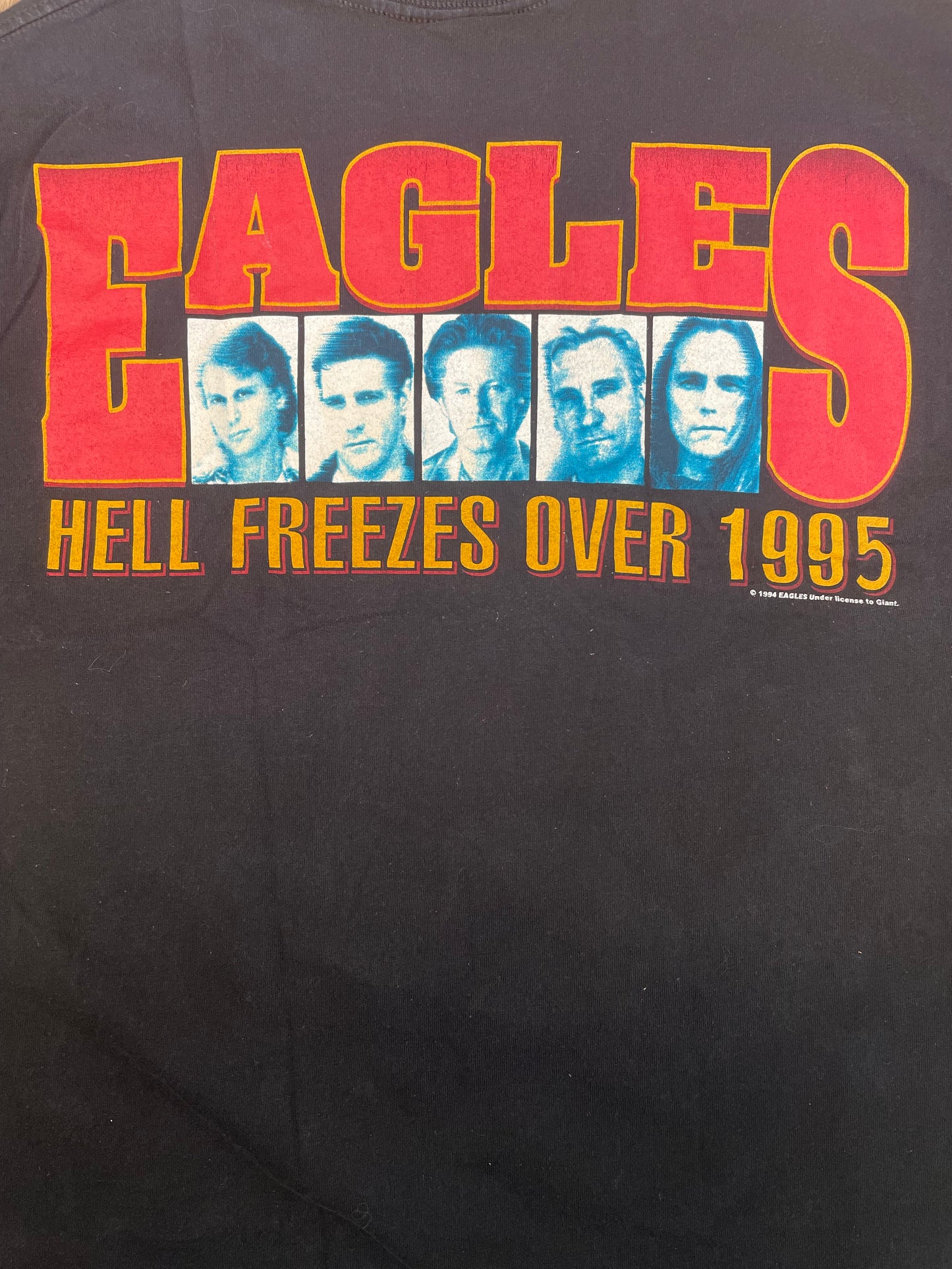 1995 Eagles Hell Freezes Over Black T-Shirt Size L