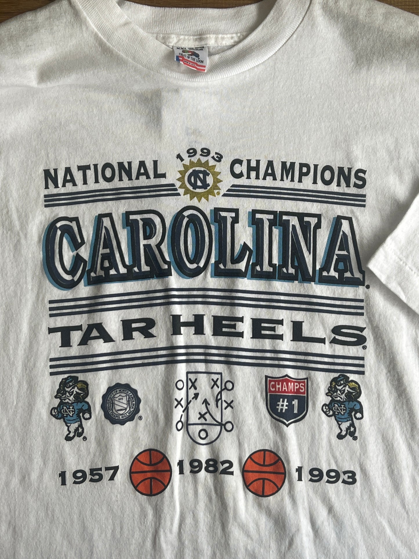 1993 UNC Tar Heels National Champs Tshirt, Size XXL