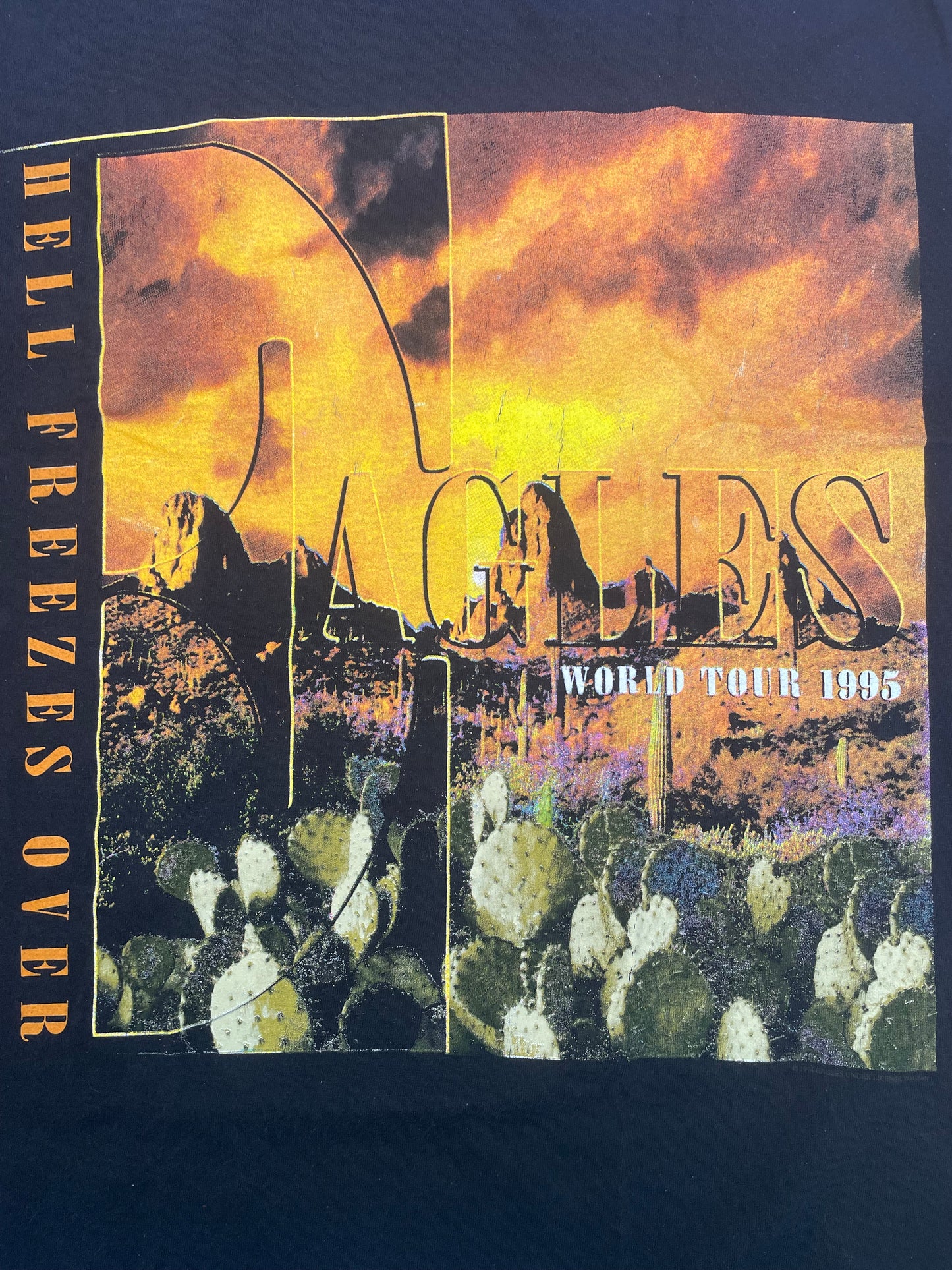 1995 Eagles Hell Freezes Over Black T-Shirt Size L