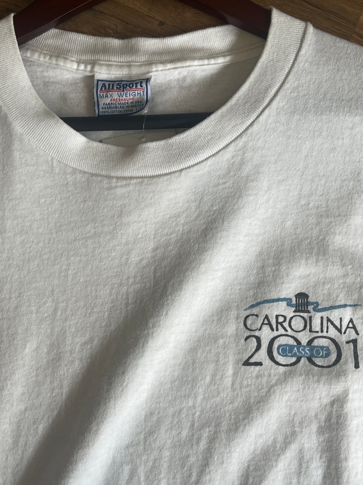 2001 UNC Tar Heels Class Tshirt, Size L