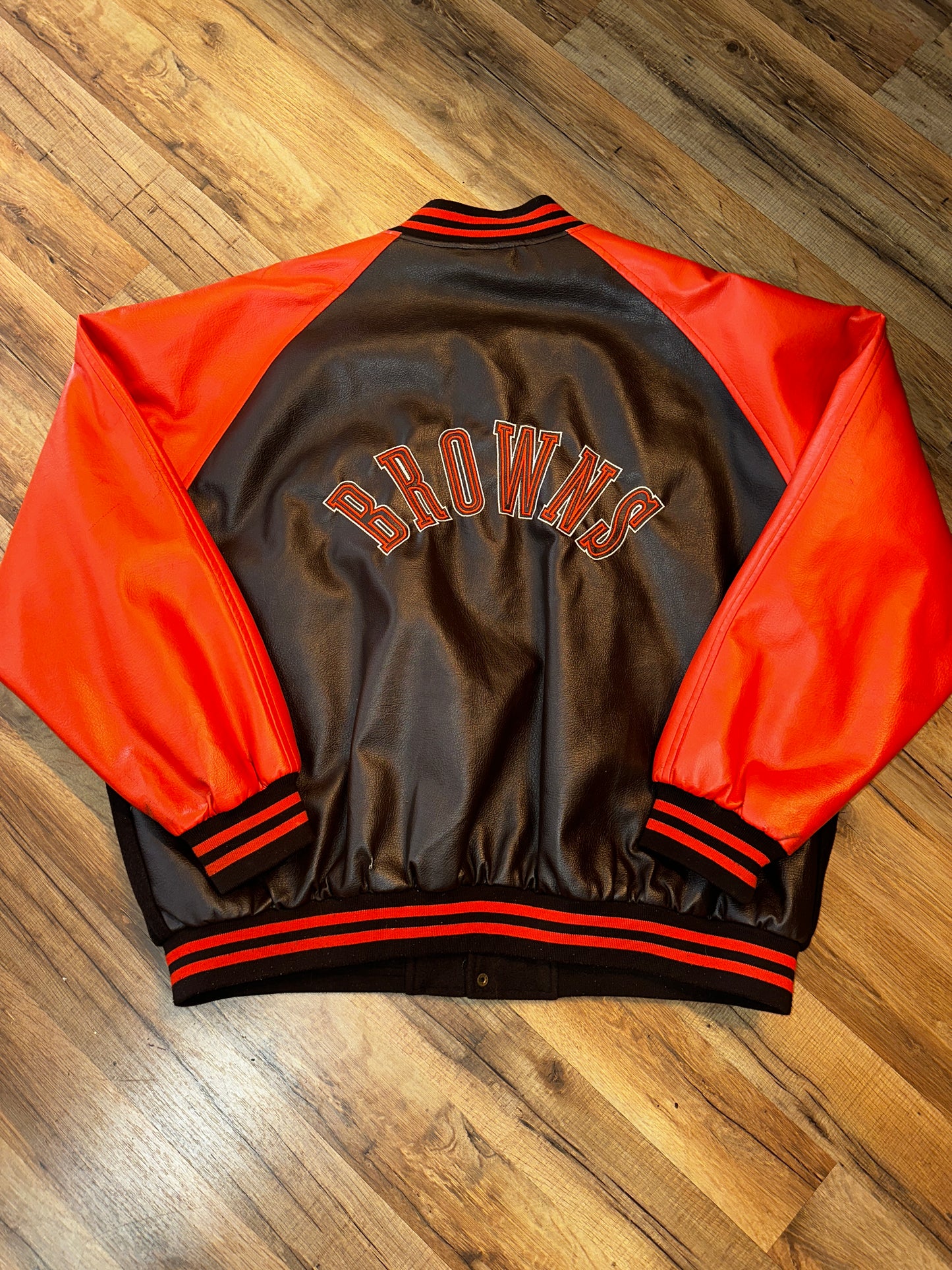 Vintage Cleveland Browns Game Day Bomber Jacket Brown/Orange 2xl