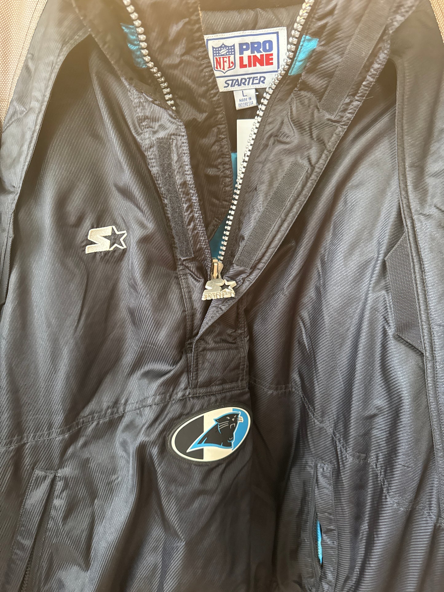 90s Panthers Puffer Starter Jacket, Size L