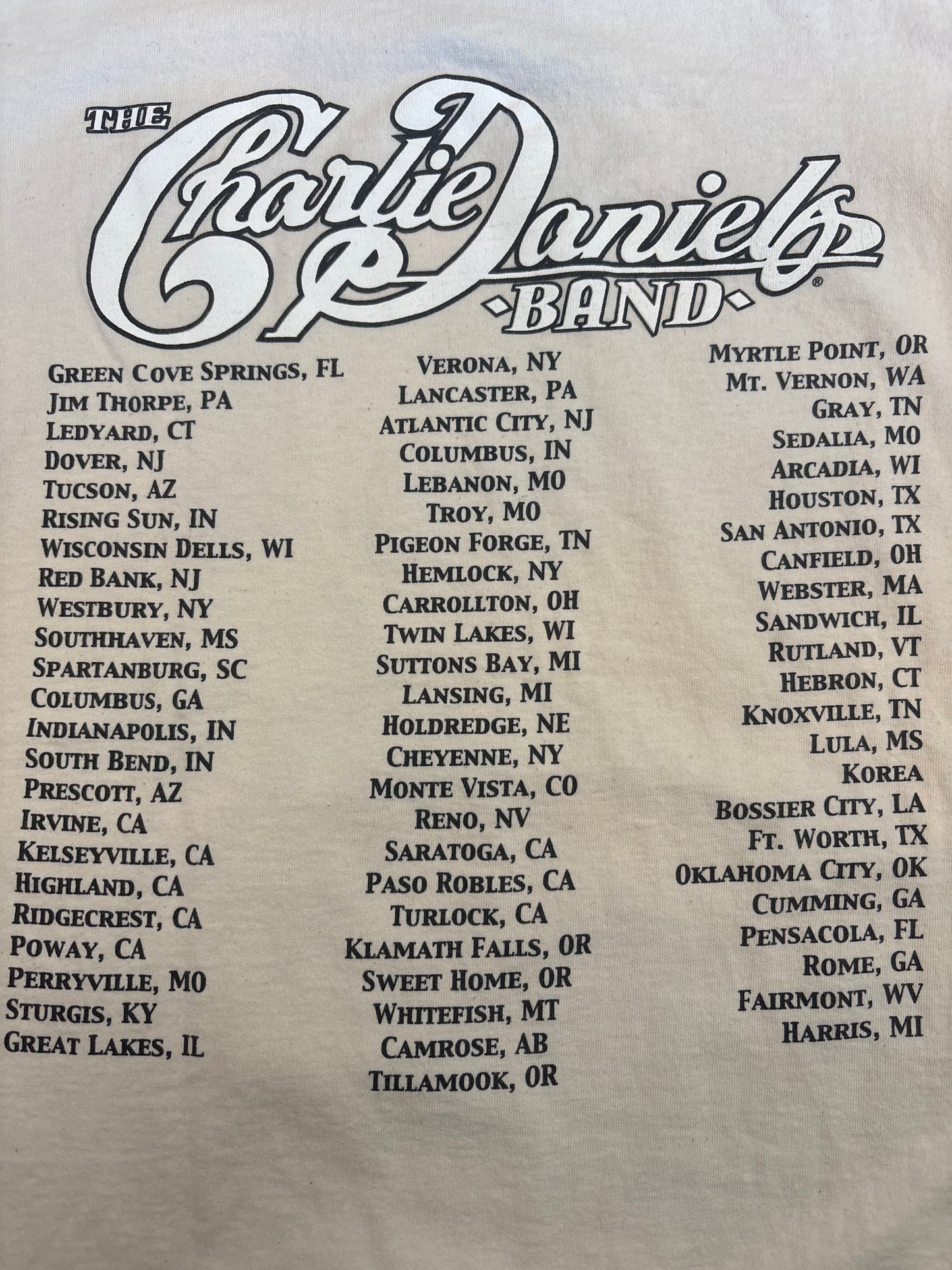 2000s Charlie Daniels Band Tour TShirt, Size Medium