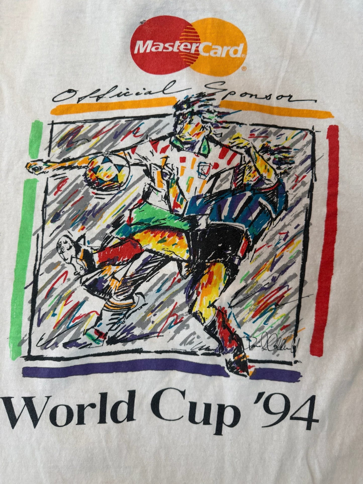 VTG MasterCard Sponsor 1994 FIFA World Cup Soccer Tshirt, Size M