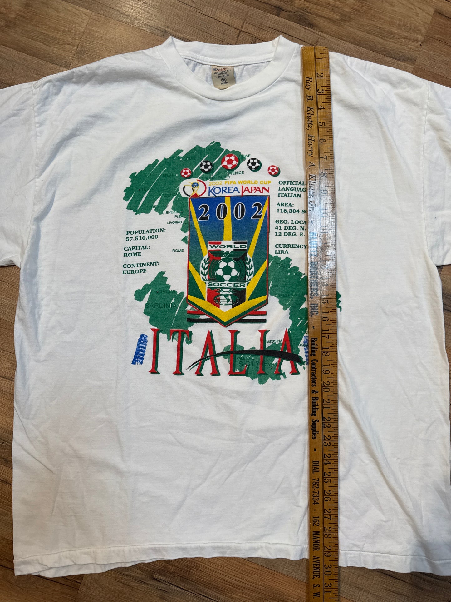 2002 FIFA World Cup Italy (Italia) Tshirt, Size 2XL
