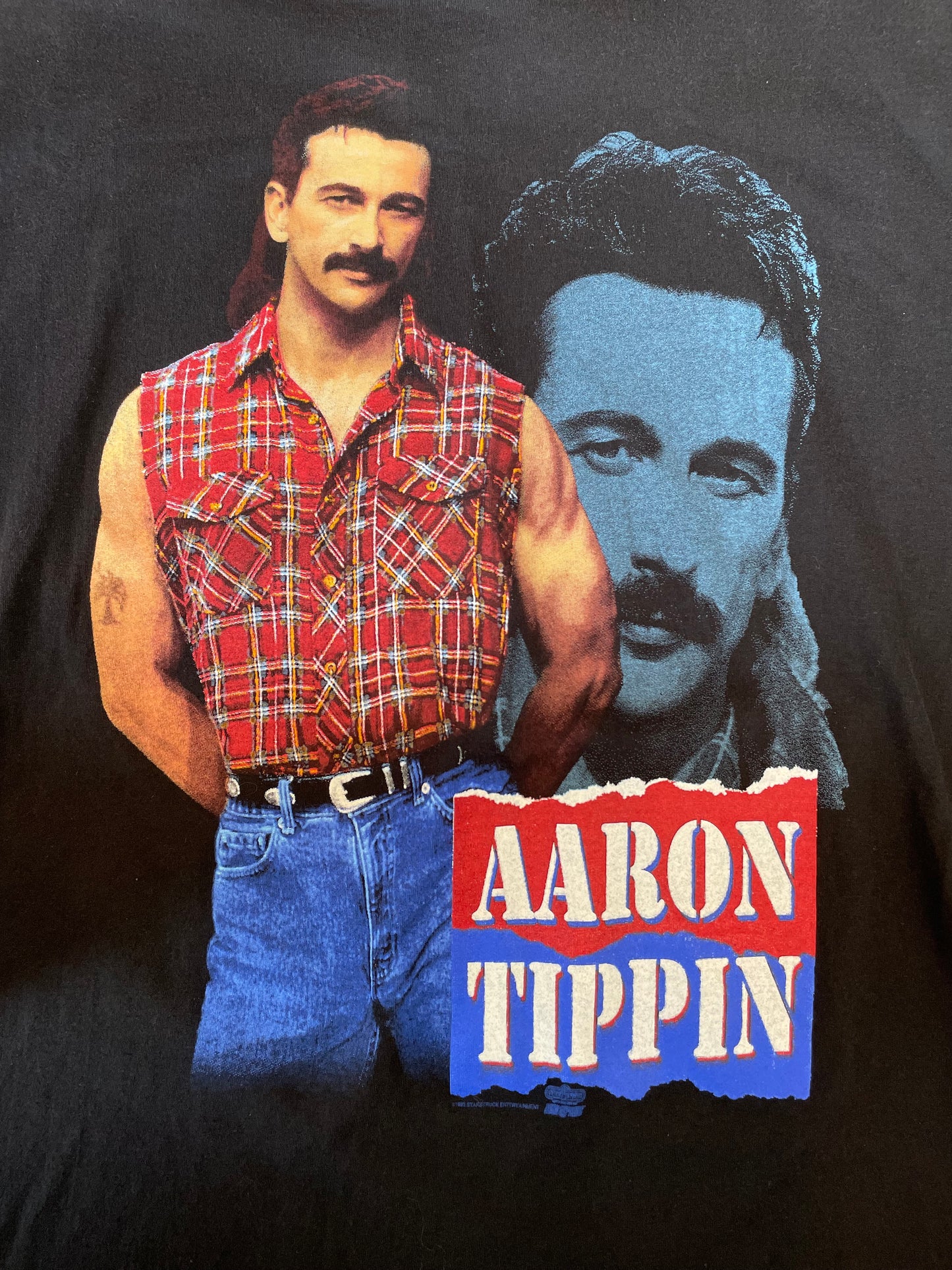 1993 Aaron Tippin Call Of The Wild Black T-Shirt Size XL
