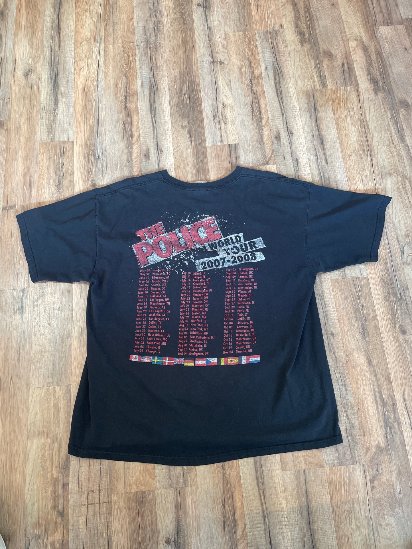 2007 The Police World Tour Black T-Shirt Size XXL