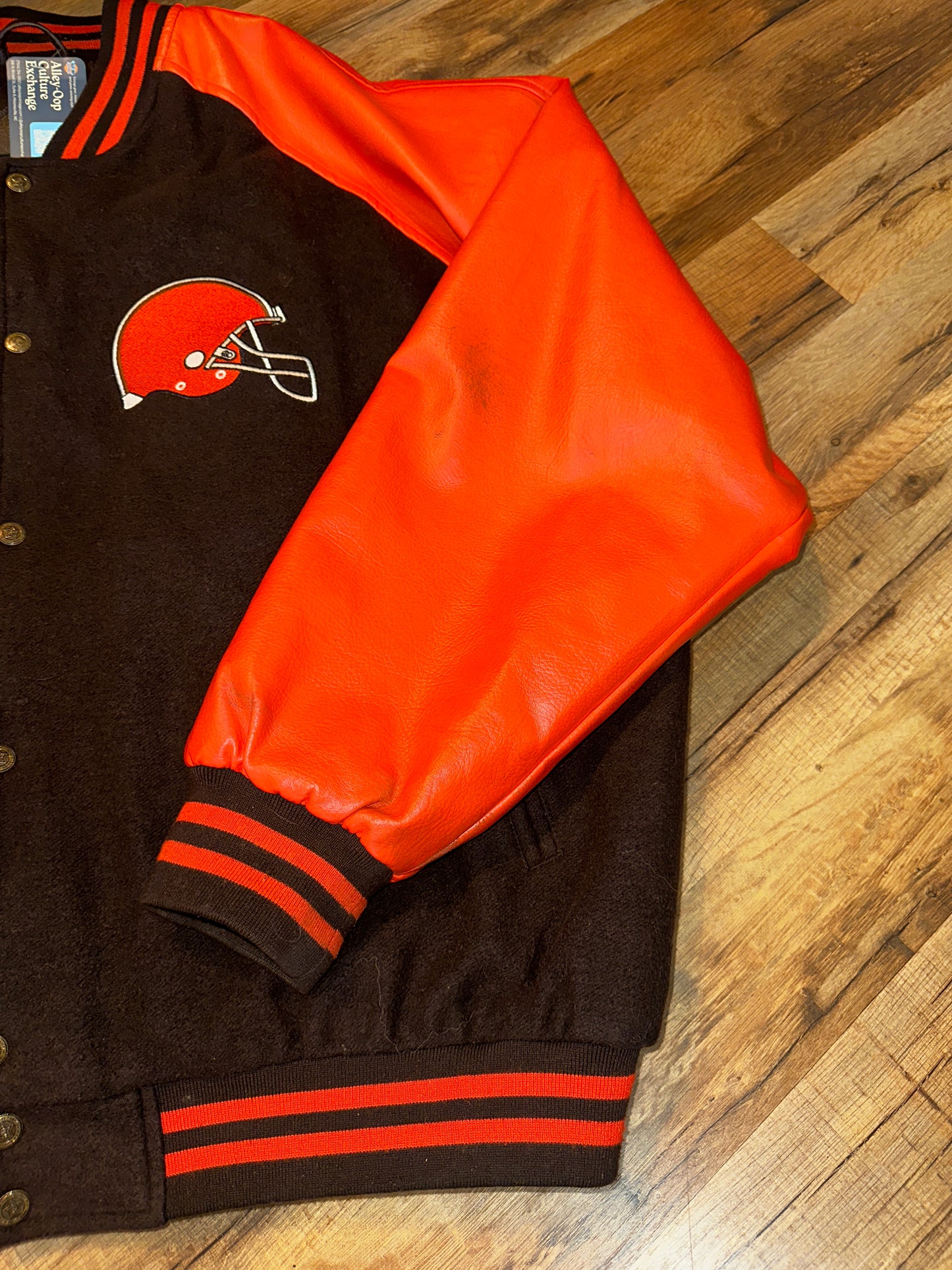 Vintage Cleveland Browns Game Day Bomber Jacket Brown/Orange 2xl