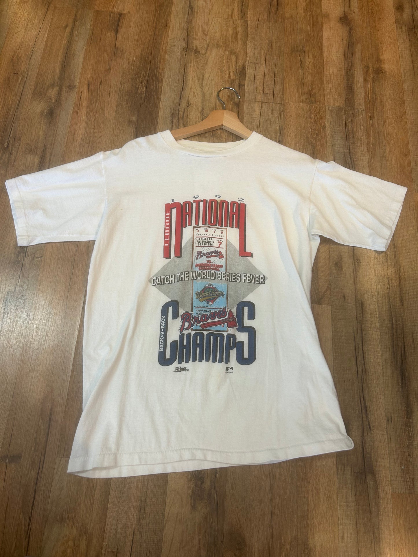 1992 Atlanta Braves Championship Tshirt, Size L
