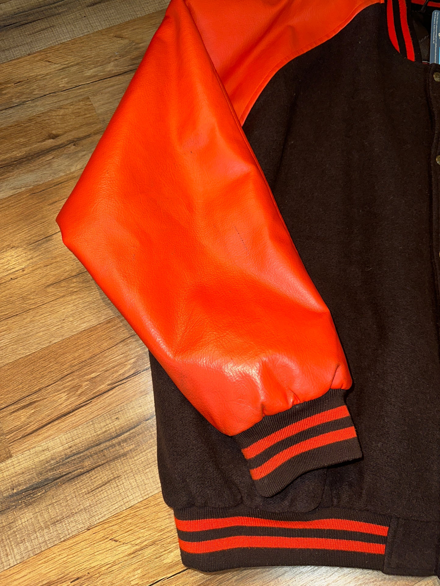 Vintage Cleveland Browns Game Day Bomber Jacket Brown/Orange 2xl