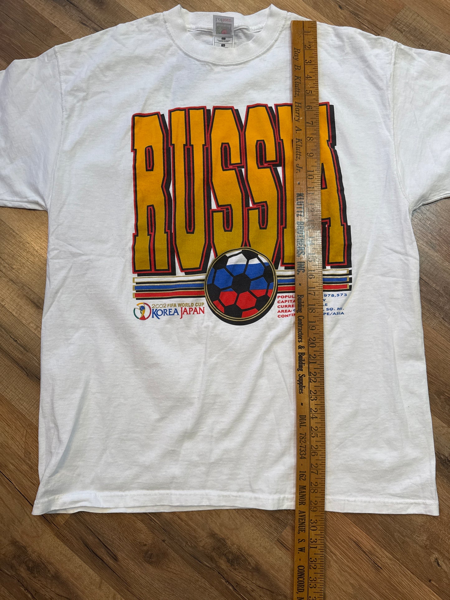 Russia 2002 Korea FIFA World Cup Tshirt, Size XL