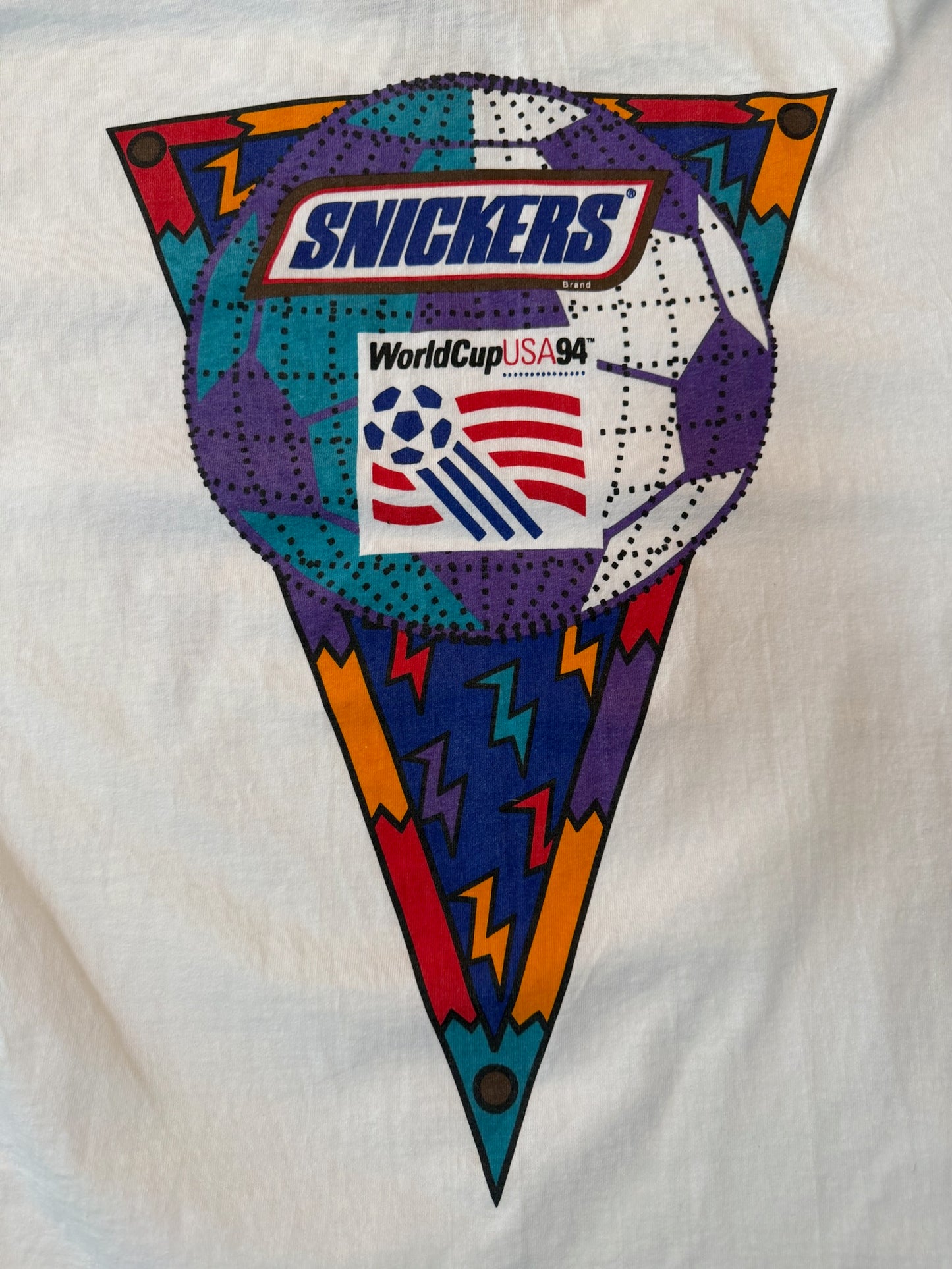 VTG 1994 FIFA World Cup Snickers Promo Soccer Tshirt, Size XL