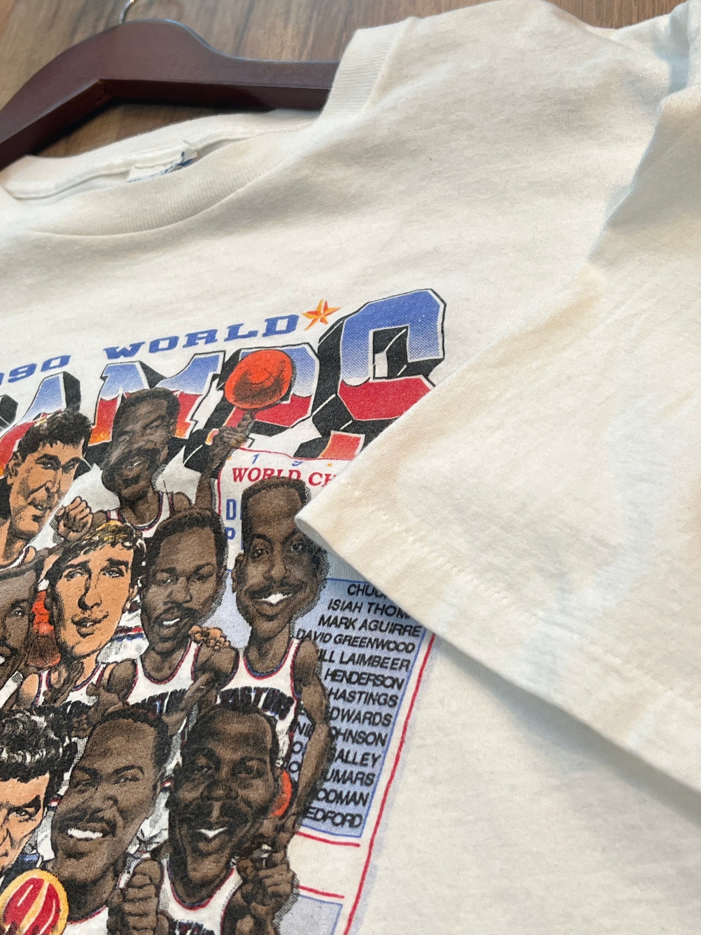 1990 Detroit Pistons Champions Tshirt, Size XXL