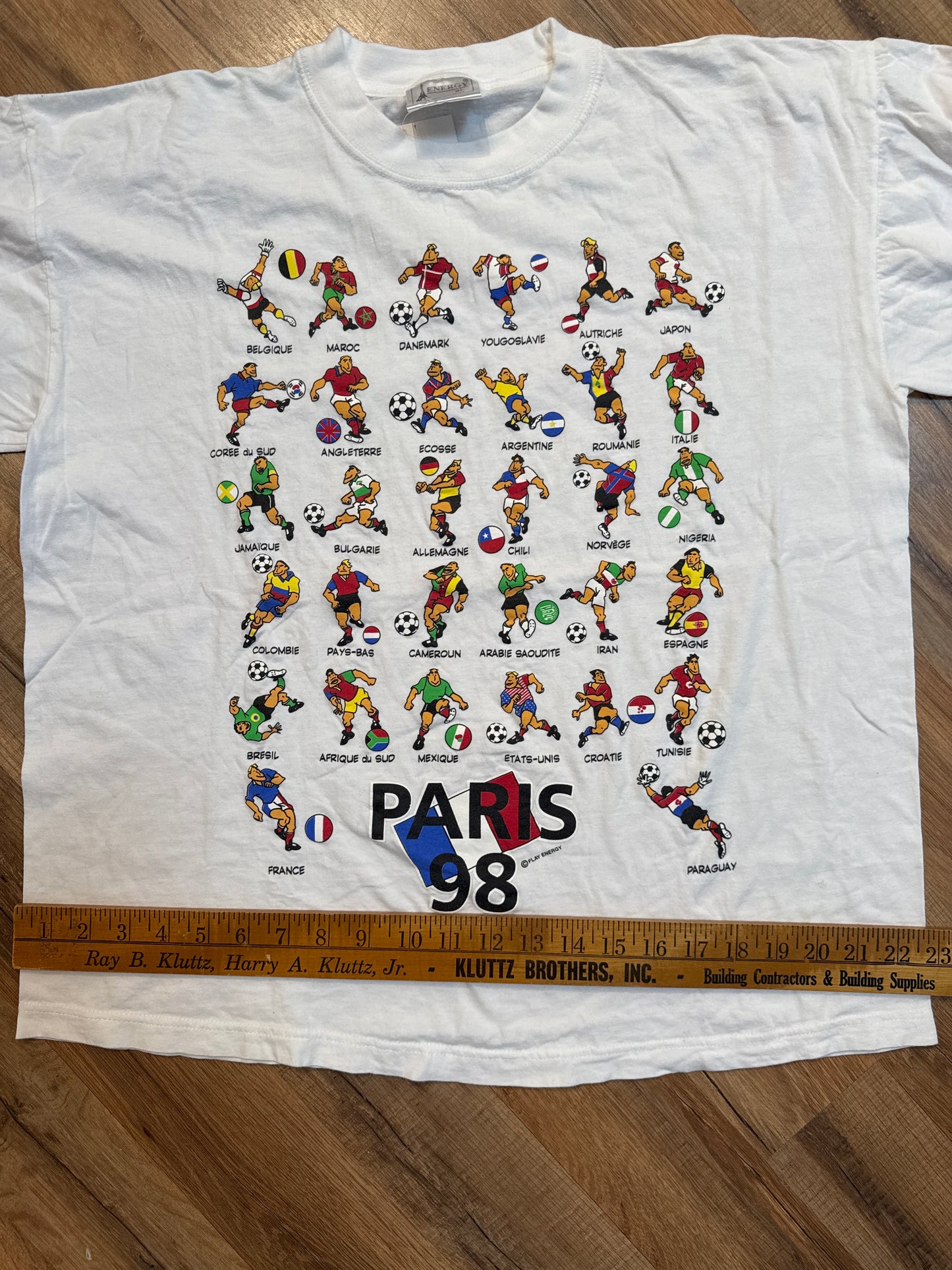 1998 FIFA France World Cup Countries Tshirt, Size XL