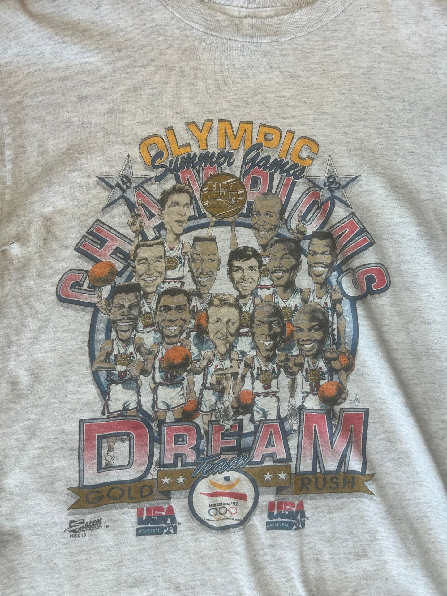 1992 USA Dream Team Caricature Tshirt, Size M
