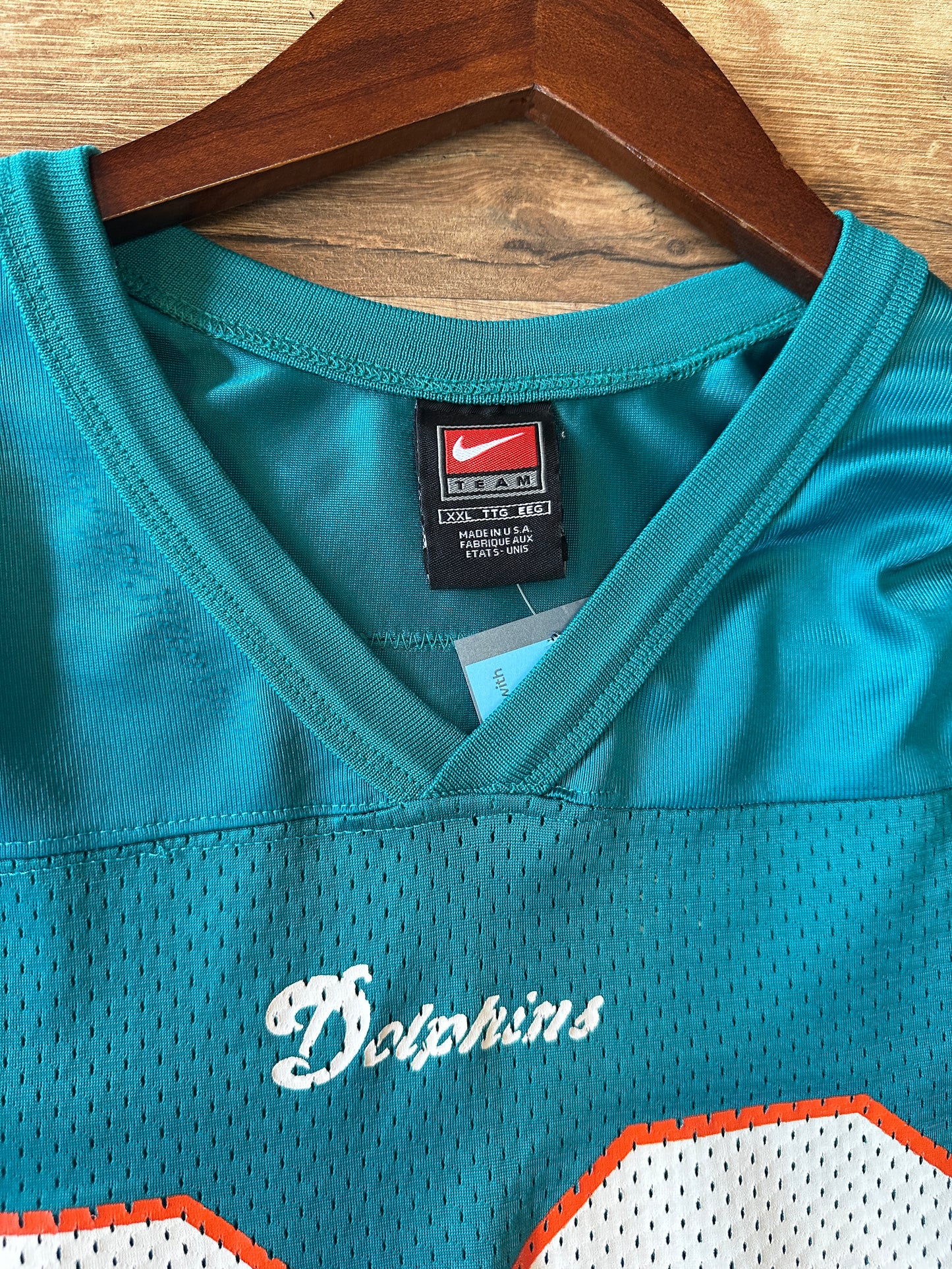 Vintage Nike Team Sam Madison Dolphins NFL Teal Jersey 2XL #29