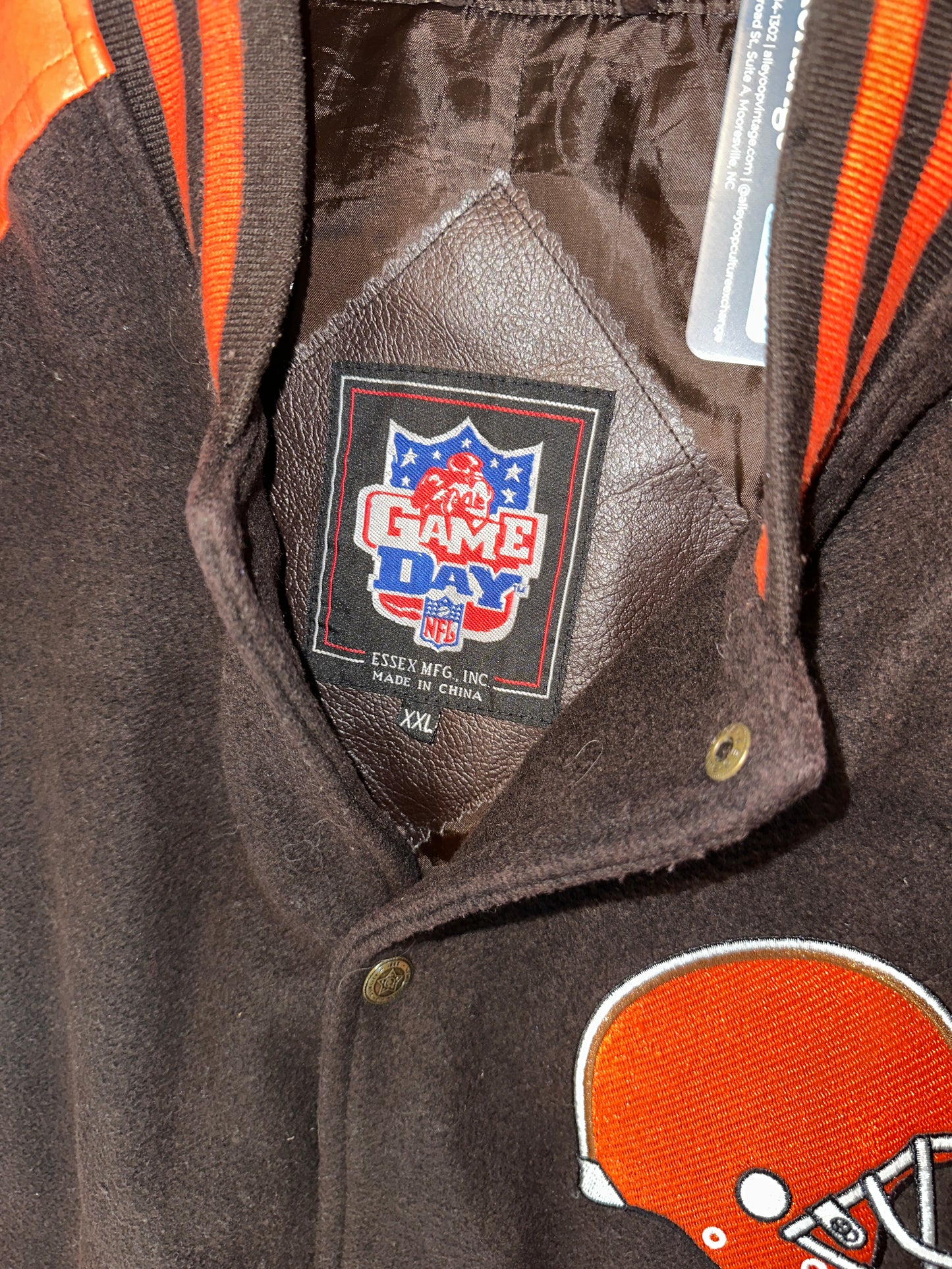 Vintage Cleveland Browns Game Day Bomber Jacket Brown/Orange 2xl