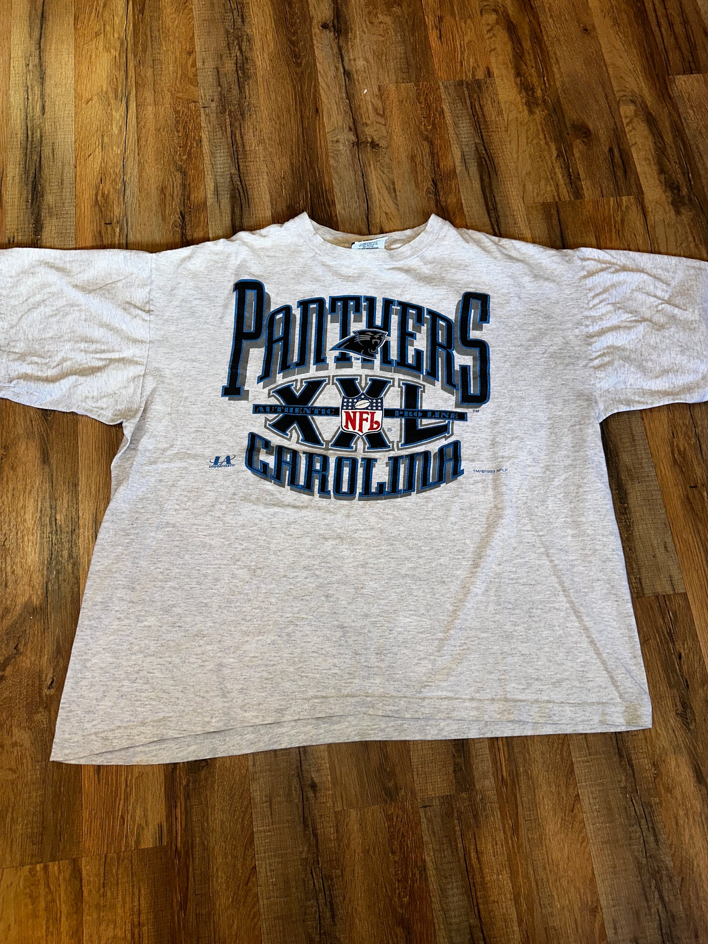 Vintage Carolina Panthers XXL Pro Line Authentic XXL Heather Grey XL Logo Athletic 1993