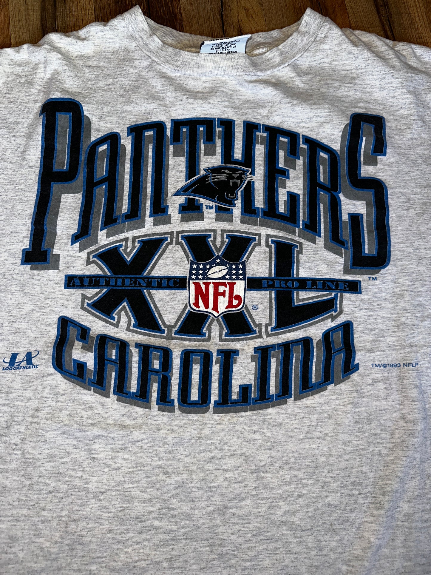 Vintage Carolina Panthers XXL Pro Line Authentic XXL Heather Grey XL Logo Athletic 1993