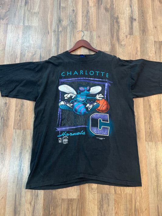 90s NBA Charlotte Hornets Tshirt, Size XL