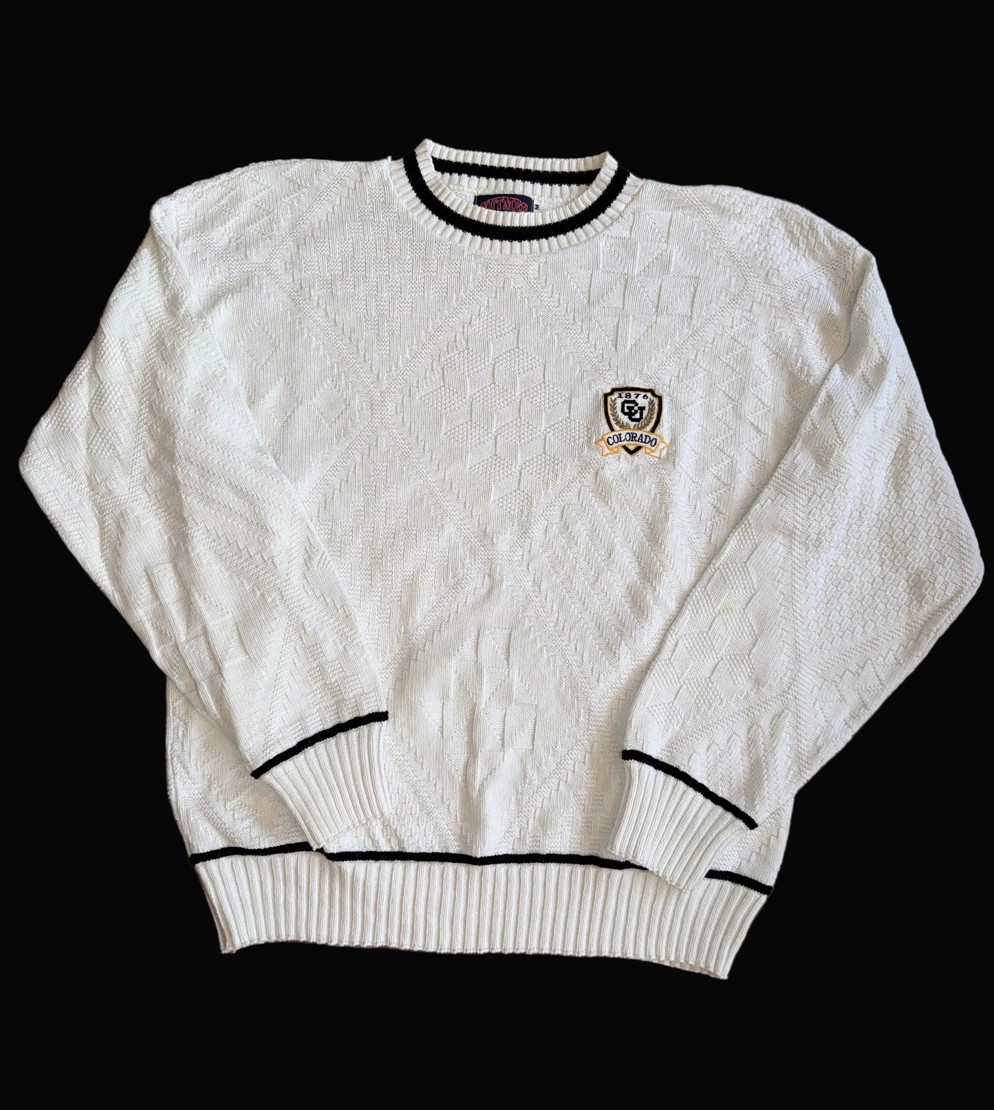 University of Colorado Buffaloes Knit Sweater Nutmeg Athletic White Medium