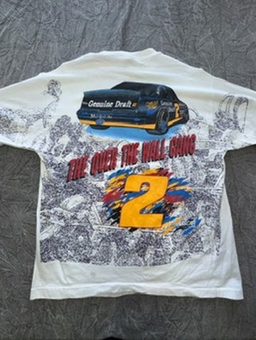 Vintage Rusty Wallace 2 AOP The Over The Wall Gang Miller Nascar XL