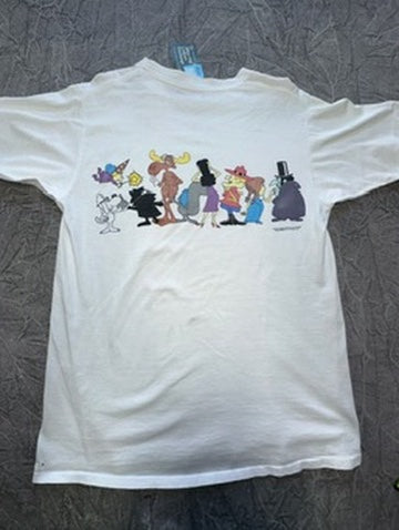 Vintage 1993 Rocky and Bullwinkle and Friends Wrap Around Shirt Size L