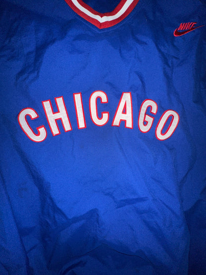 Y2K Chicago Cubs Nike Spellout Windbreaker Size XL Cooperstown Collection MLB Baseball