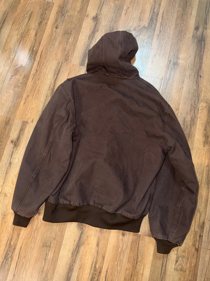 Carhartt Brown Hooded jacket Size Large J280