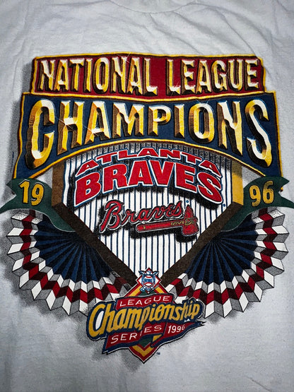 Vintage Atlanta Braves League Championship Series Shirt 1996 Starter Size Large Made USA