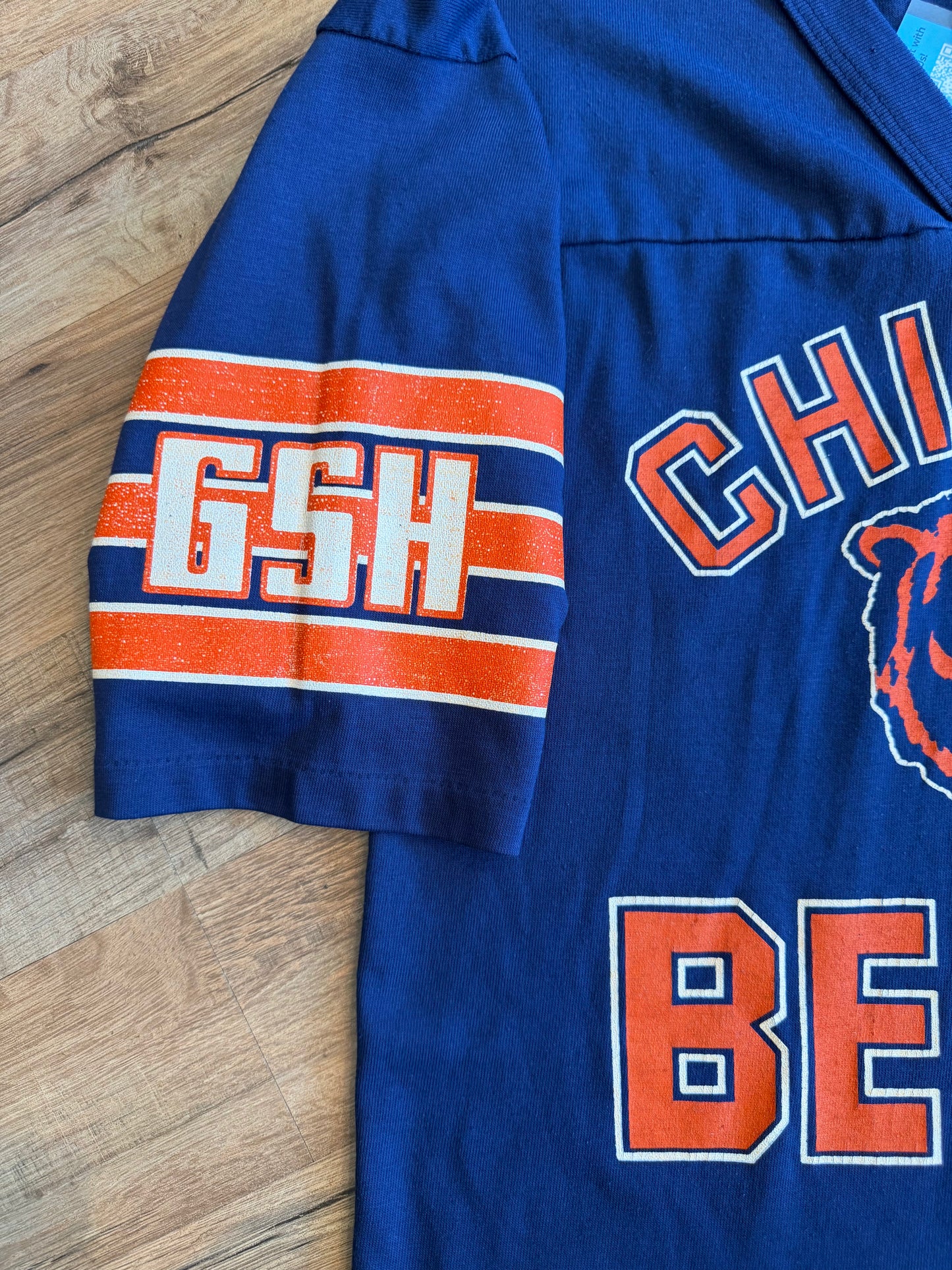 80s Chicago Bears Shirt Jersey Navy Garan Brand Small