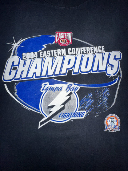 Vintage 2004 Tampa Bay Lightening Eastern Conference Champions Size Large Stanley Cup Hockey NHL