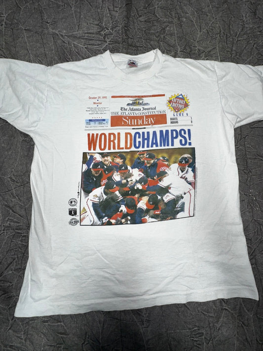 Vintage Atlanta Braves World Champs! The Atlanta Journal 1995 Front Page News Paper Size XL