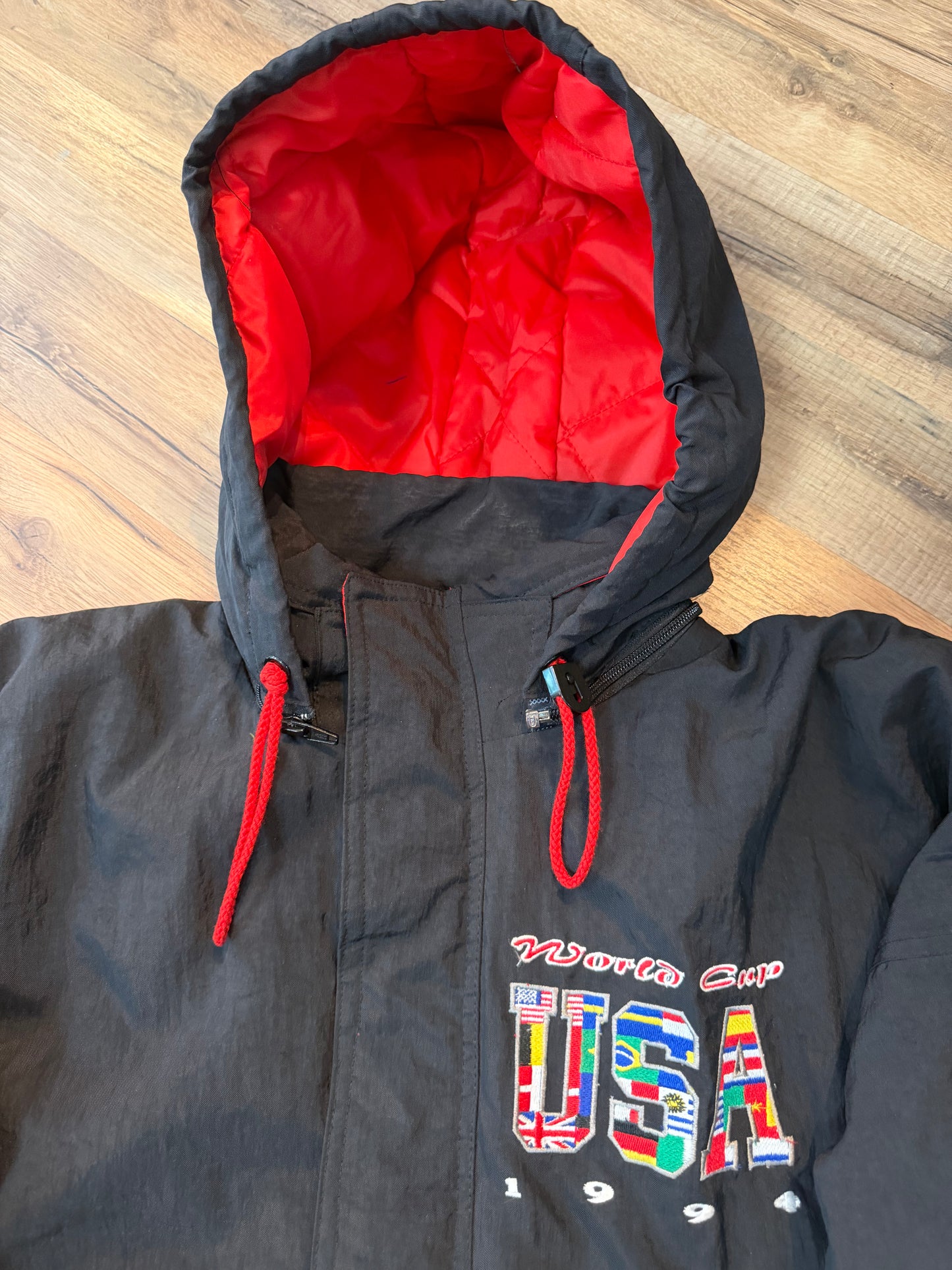 Apex One FIFA World Cup 1994 Soccer Puffer Jacket, Size Large
