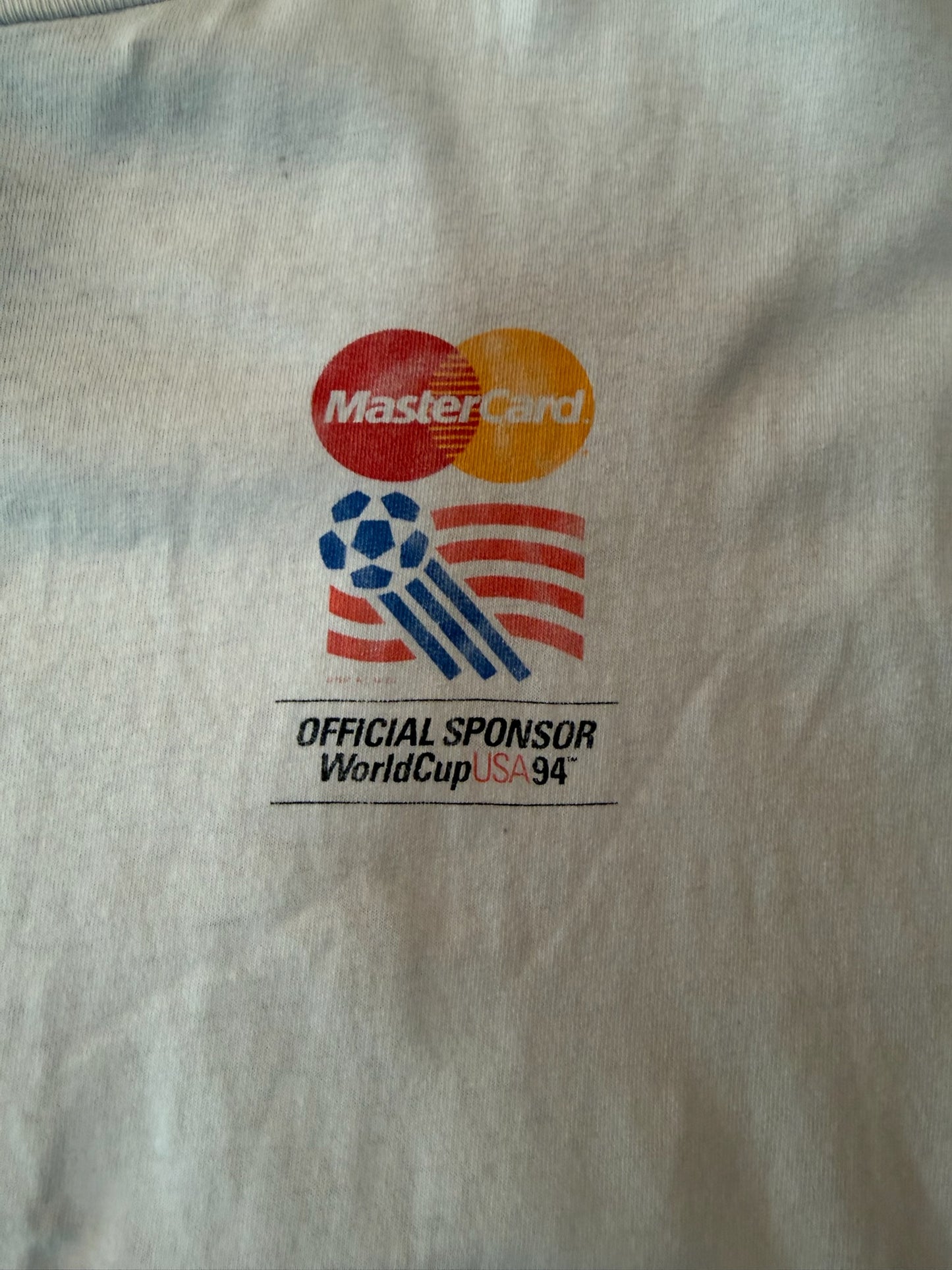 VTG MasterCard Sponsor 1994 FIFA World Cup Soccer Tshirt, Size M