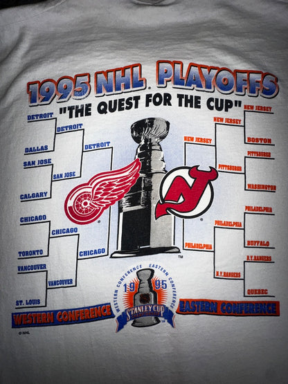 Vintage 1995 Stanley Cup Finals New Jersey Devils v Detroit Redwings Size XL NHL Hockey