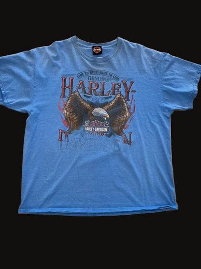 Harley-Davidson Asheville NC Shirt Blue Ridge Parkway XL Blue