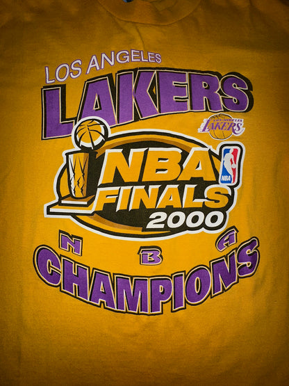 Vintage 2000 NBA Finals LA Lakers Champions Size Large Tultex Shaq Kobe NBA Basketball