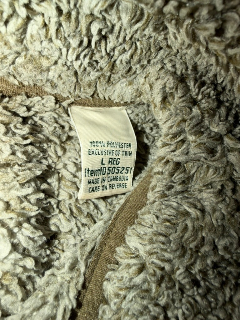 L.L. Bean Pile Flece Sherpa Full Zip Jacket Large Olive Green