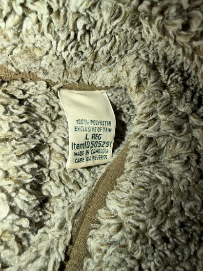 L.L. Bean Pile Flece Sherpa Full Zip Jacket Large Olive Green