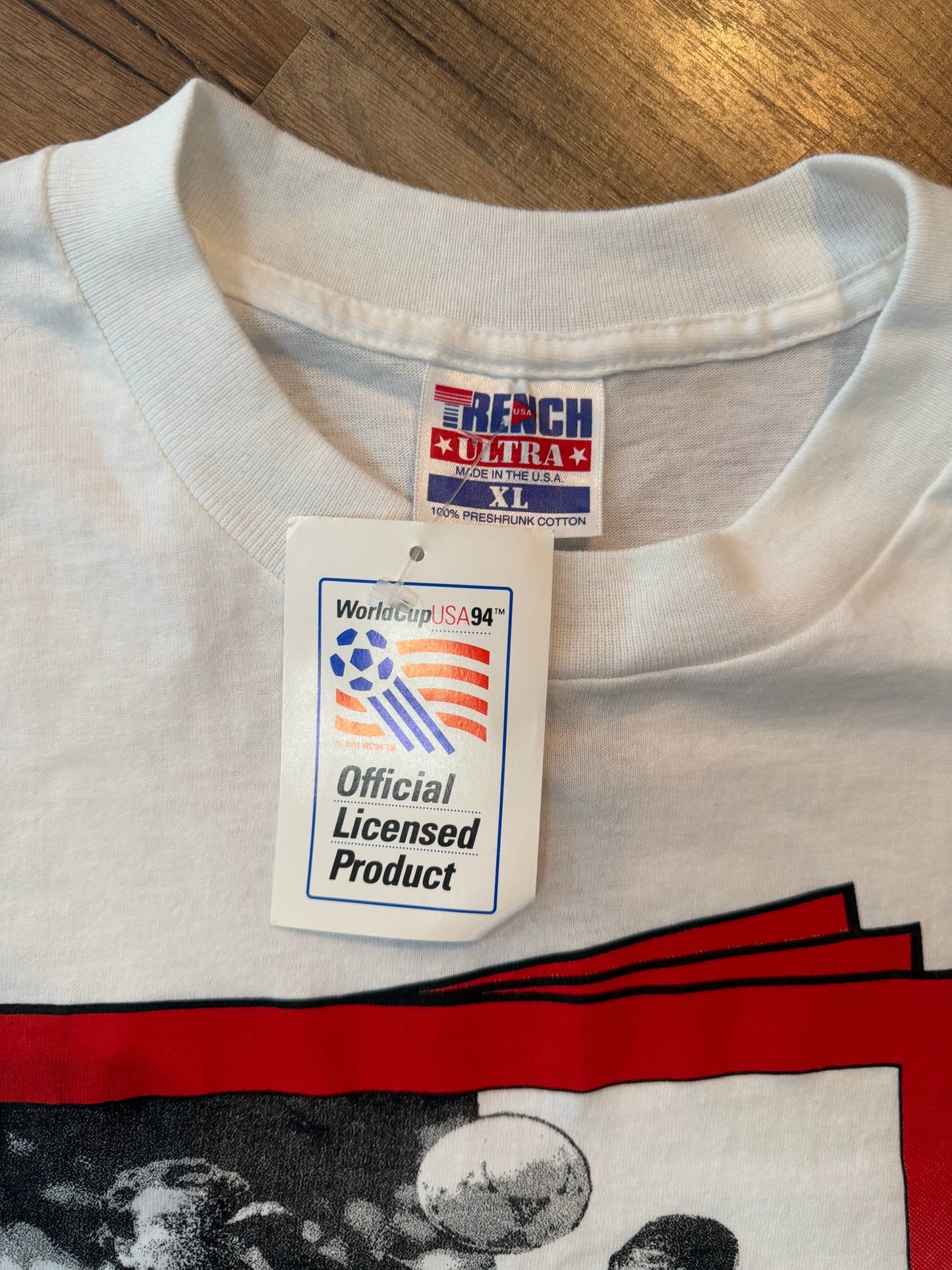 NWT VTG USA 1994 FIFA World Cup Soccer Trench Ultra Tshirt, Size XL