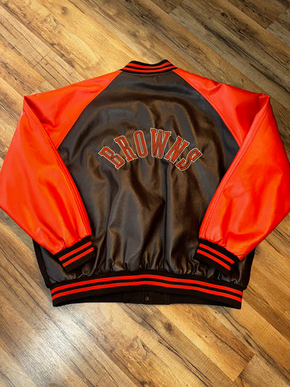 Vintage Cleveland Browns Game Day Bomber Jacket Brown/Orange 2xl