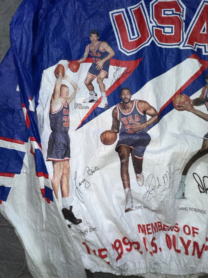 1992 DREAM TEAM OLYMPICS BASKETBALL ALL OVER PRINT VINTAGE JACKET ADULT LARGE - Alley Oop Culture Exchange