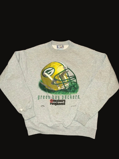 1995 Green Bay Packers Necessary Roughness Lee Sports Crewneck Sweater XL Grey