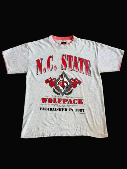 1991 North Carolina State Wolfpack Double Lined Large Signal Sports Grey