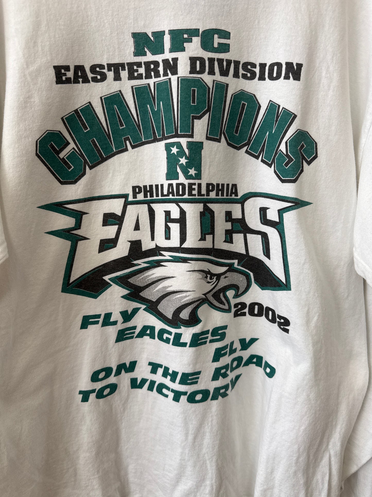 2002 NFL Philadelphia Eagles NFC Division Champs Long Sleeve Tshirt, Size XL