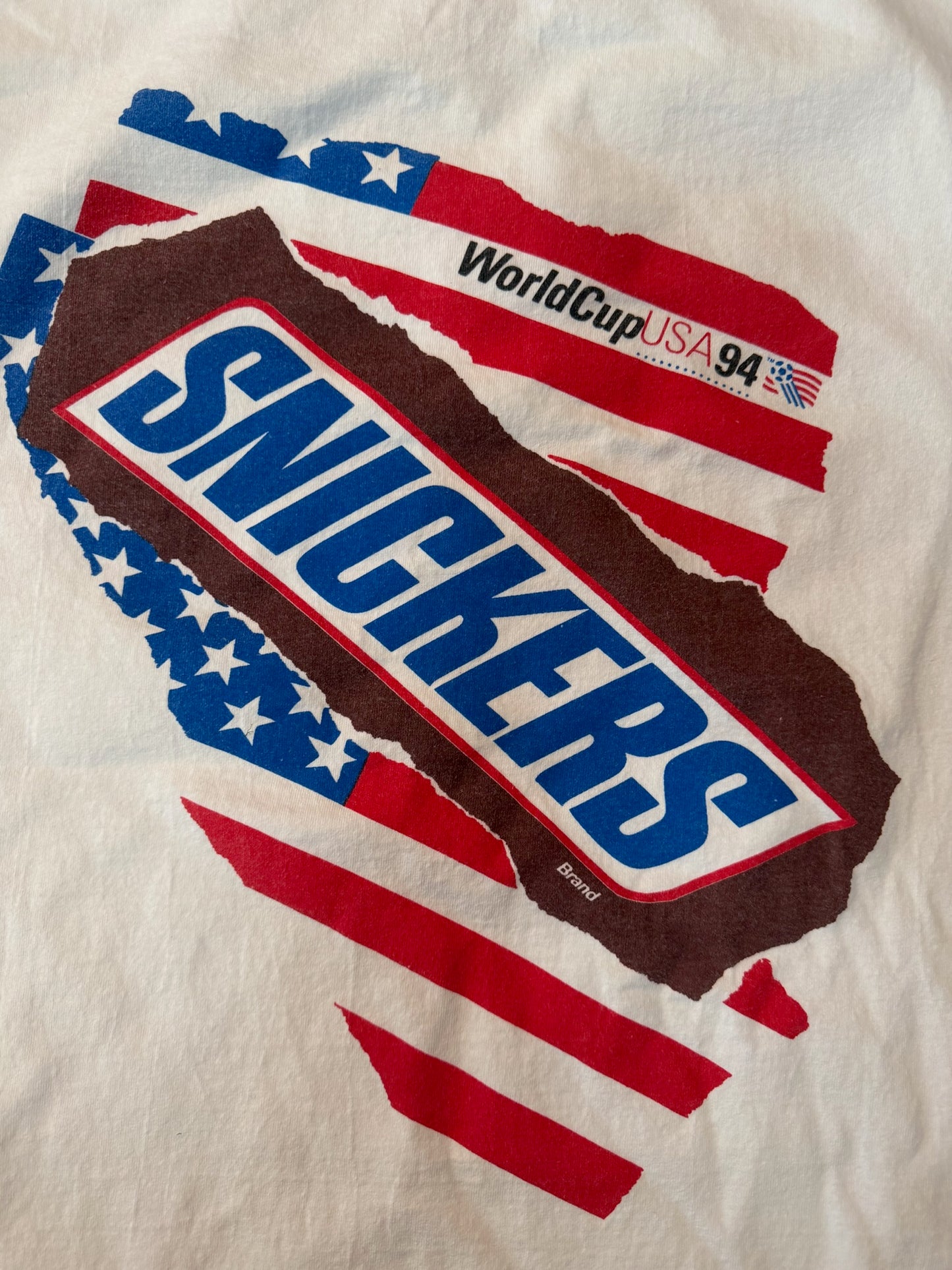 Adidas Snickers Promo 1994 FIFA World Cup Soccer Tshirt, Size Adult Small