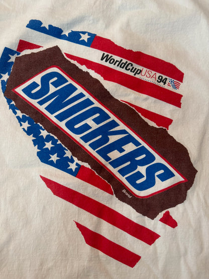 Adidas Snickers Promo 1994 FIFA World Cup Soccer Tshirt, Size Adult Small