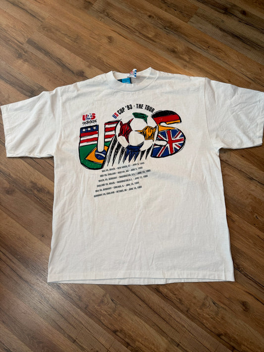 Adidas USA US Cup Tour 1993 Tshirt, Size XL